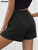 XUANSHOW Summer Women Shorts Sportswear Lacing Bottoms Solid Color Elastic Pockets Casual High Waisted Women Loose Short - Image 3