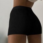 Summer New Knit Slim Shorts Cotton Women Casual White Black Sexy High Waist Ribbed Streetwear Basic Biker Shorts High Stretched - Image 3