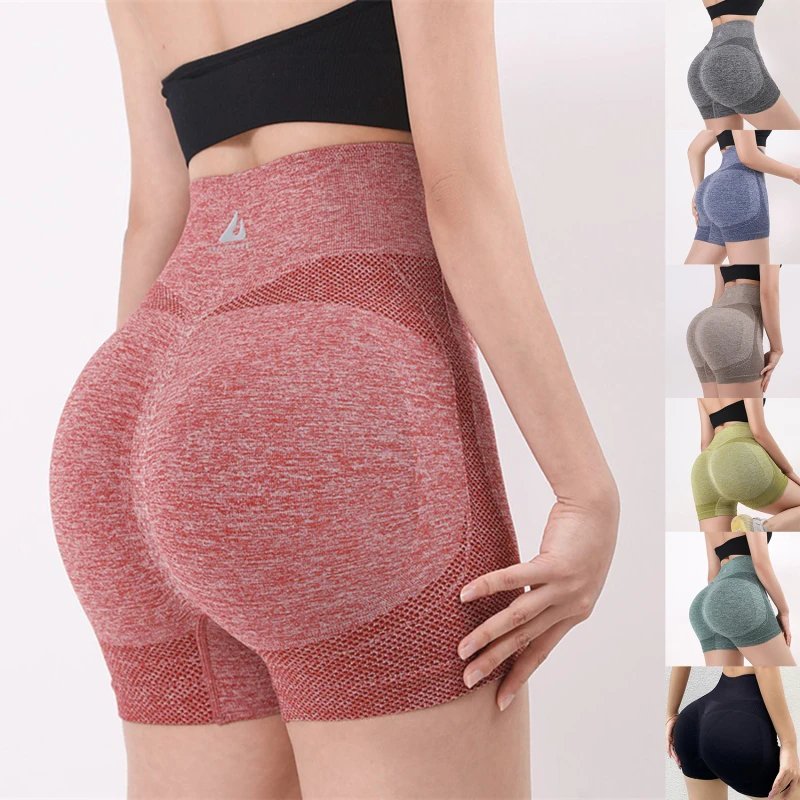 Summer Yoga Shorts High Waist Fitness Biker Shorts For Women Peach Buttocks Hip Lift Short Leggings Slim Bottoms Gym Sports Wear