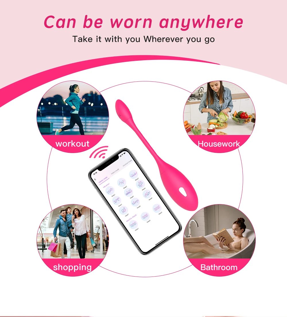 App Electric Shock Vibrator Woman Wireless Remote Control G-Spot Wear Rechargeable Vibrator With Female Stimulator USB Sex Toys