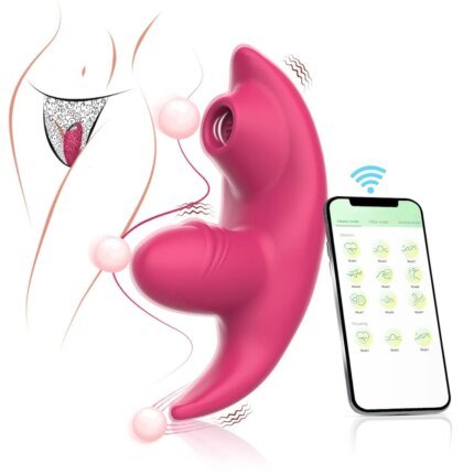 Invisible wearing female masturbation app wireless remote control tongue licking brush vibrator