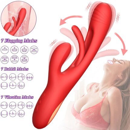 2024 Tapping Flapping Vibrator for Women Clitoris Clit Stimulator Powerful Sex Toy Woman Female Goods Rabbit Vibrators for Adult
