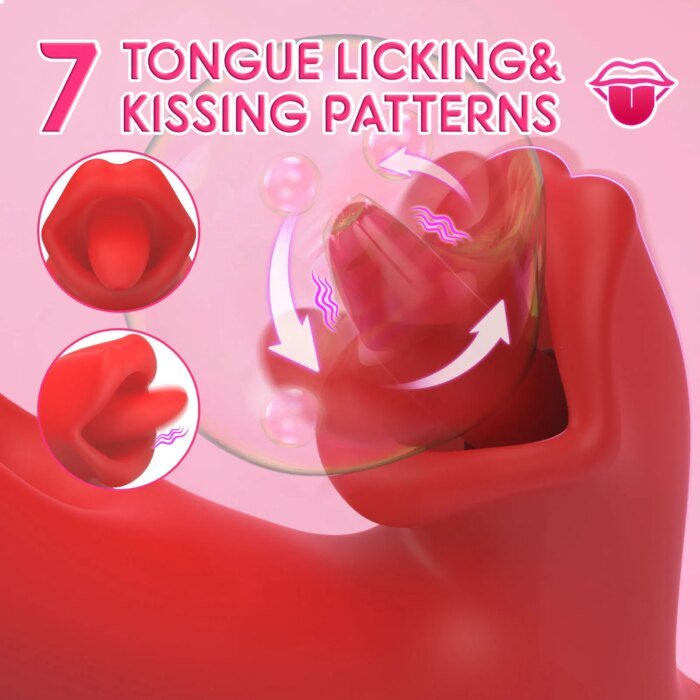 2 in 1 Tongue Thrusting Dildo Vibrator for Women 360 Rotating Clitoris Licking Flapping Adult Sex Toys Couple Female Masturbator - Image 3