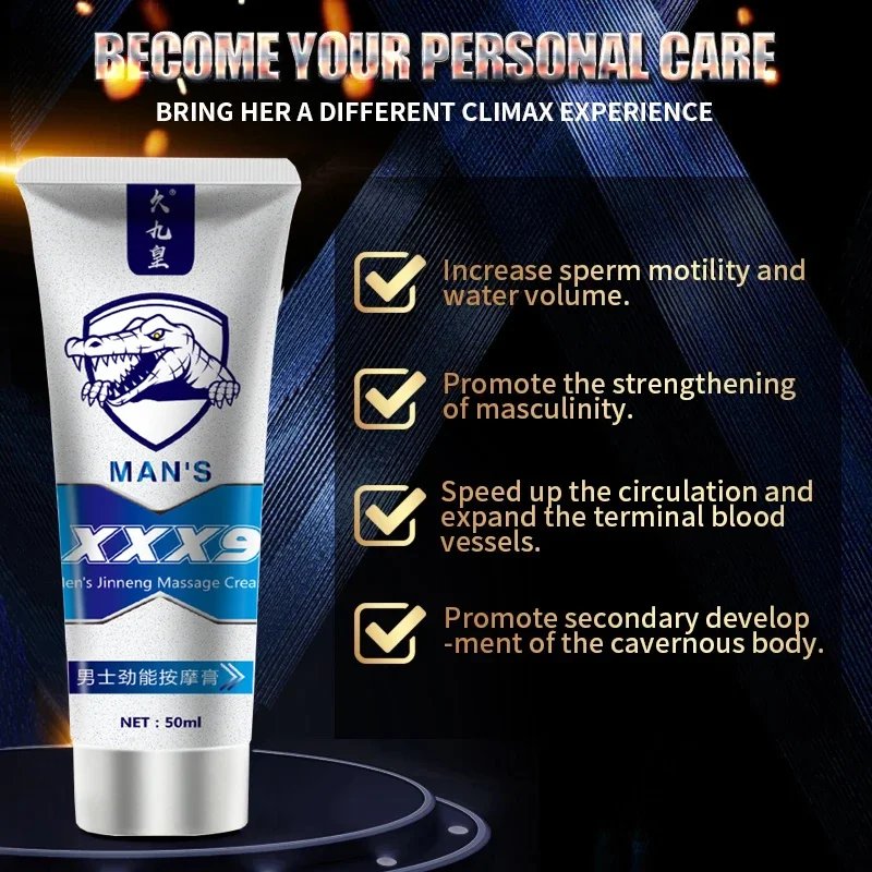 50ml Male Penis Enlargement Cream Pene Erection Aphrodisiac Essential Oil Sex Delay Dick Growth Thicken Massage Lubricant