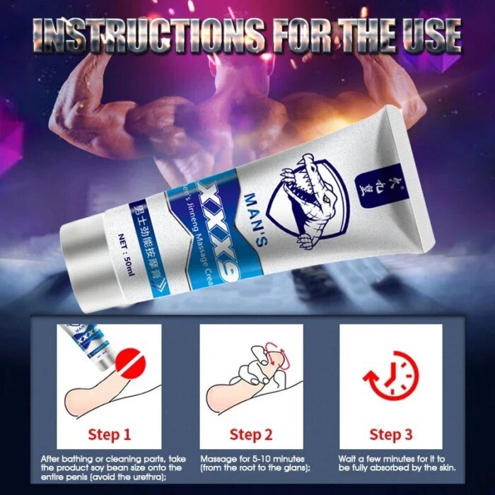 50ml Male Penis Enlargement Cream Pene Erection Aphrodisiac Essential Oil Sex Delay Dick Growth Thicken Massage Lubricant - Image 3