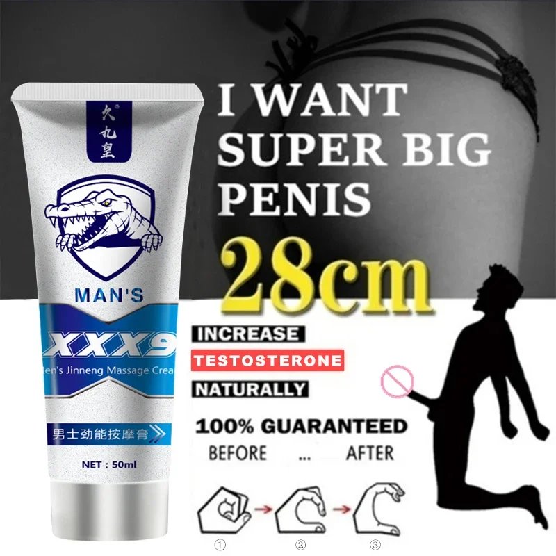 50ml Male Penis Enlargement Cream Pene Erection Aphrodisiac Essential Oil Sex Delay Dick Growth Thicken Massage Lubricant