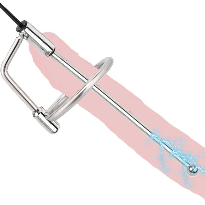 Male Stainless Steel Penis Plug Electric Stimulation Urethral Catheter Bi-polar Electro Shock Metal Cock Ring Dilator Sex Toy - Image 2