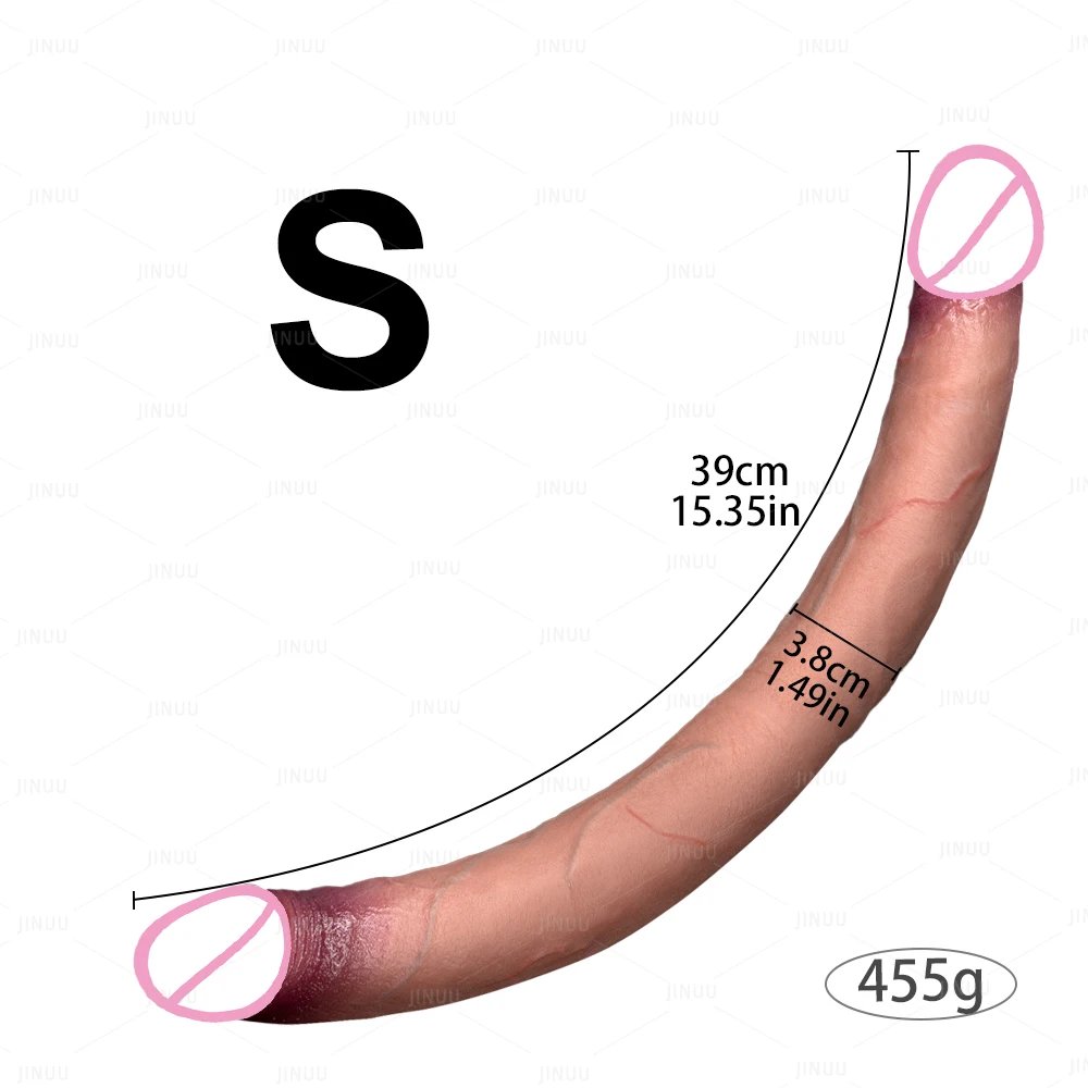 48.5cm Double Head Dildo Realistic Longer Penis Anal Vaginal Stimulator Liquid Silicone Sex Toys for Lesbian Couples Gay Men