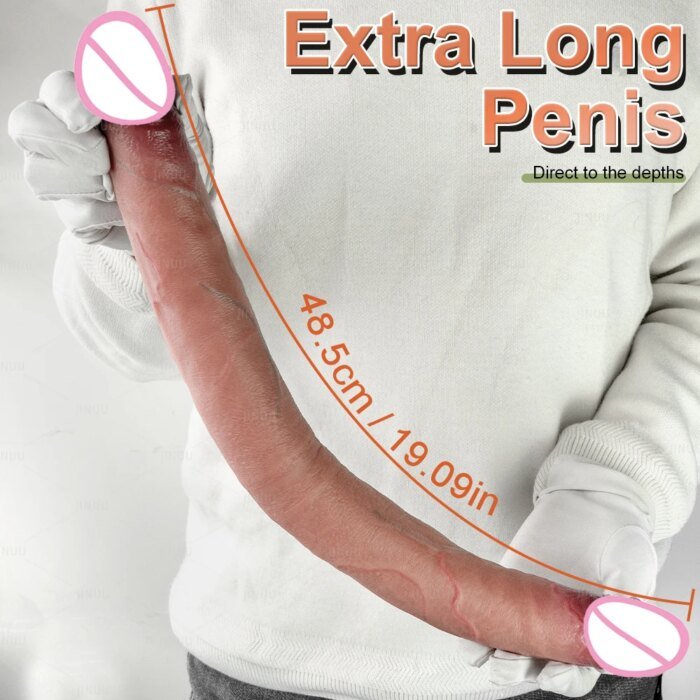 48.5cm Double Head Dildo Realistic Longer Penis Anal Vaginal Stimulator Liquid Silicone Sex Toys for Lesbian Couples Gay Men - Image 3