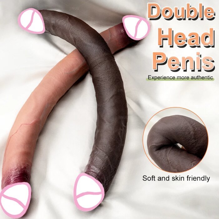 48.5cm Double Head Dildo Realistic Longer Penis Anal Vaginal Stimulator Liquid Silicone Sex Toys for Lesbian Couples Gay Men - Image 4
