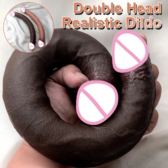 48.5cm Double Head Dildo Realistic Longer Penis Anal Vaginal Stimulator Liquid Silicone Sex Toys for Lesbian Couples Gay Men - Image 2