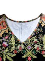 Plus Size Women's Boho Floral Maxi Dress, Long - Sleeve V - Neck, Ethnic Print, Casual & Festival Wear - Image 5