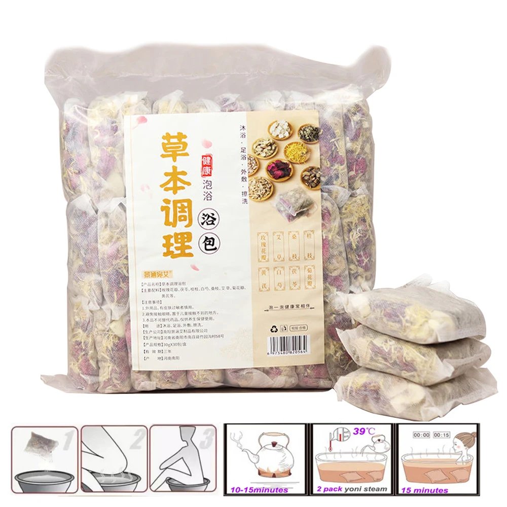 643854-rbe7g2.jpg 30pc/bag Yoni Steam Seat Detox Feminine Health Hygiene Yoni SPA Steam Herbs For Tampon 100% Chinese Herbal Women Vagina Cleaning - Image 1