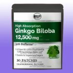 30 Patches Ginkgo Biloba Transdermal Patches with Panax Ginseng Promotes Memory, Focus and Brain Health