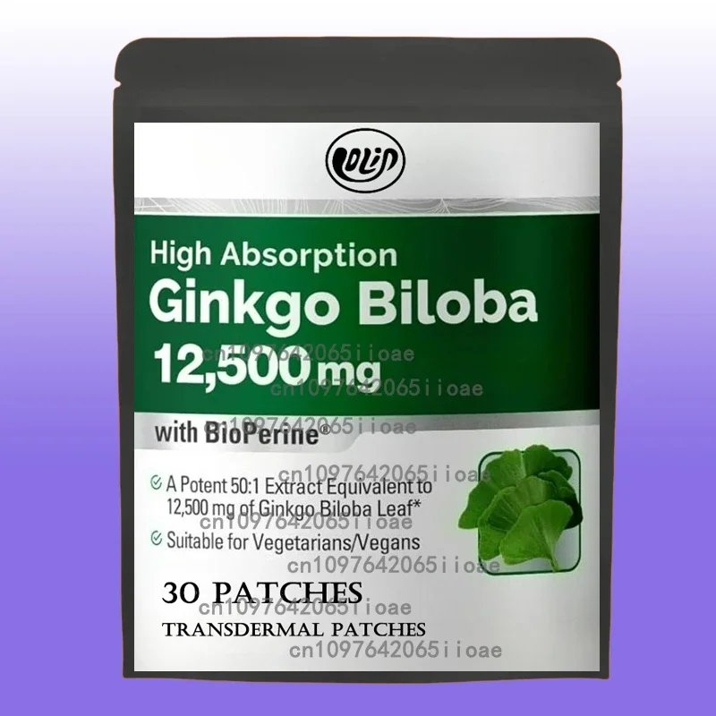 30 Patches Ginkgo Biloba Transdermal Patches with Panax Ginseng Promotes Memory, Focus and Brain Health 30 Patches Ginkgo Biloba Transdermal Patches with Panax Ginseng Promotes Memory, Focus and Brain Health