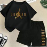 Summer Short Sleeve Children Set Slam Dunk Master Pattern Print Sports T-shirt+Shorts 2pcs Set Kids Boys Girls Fashion Tracksuit