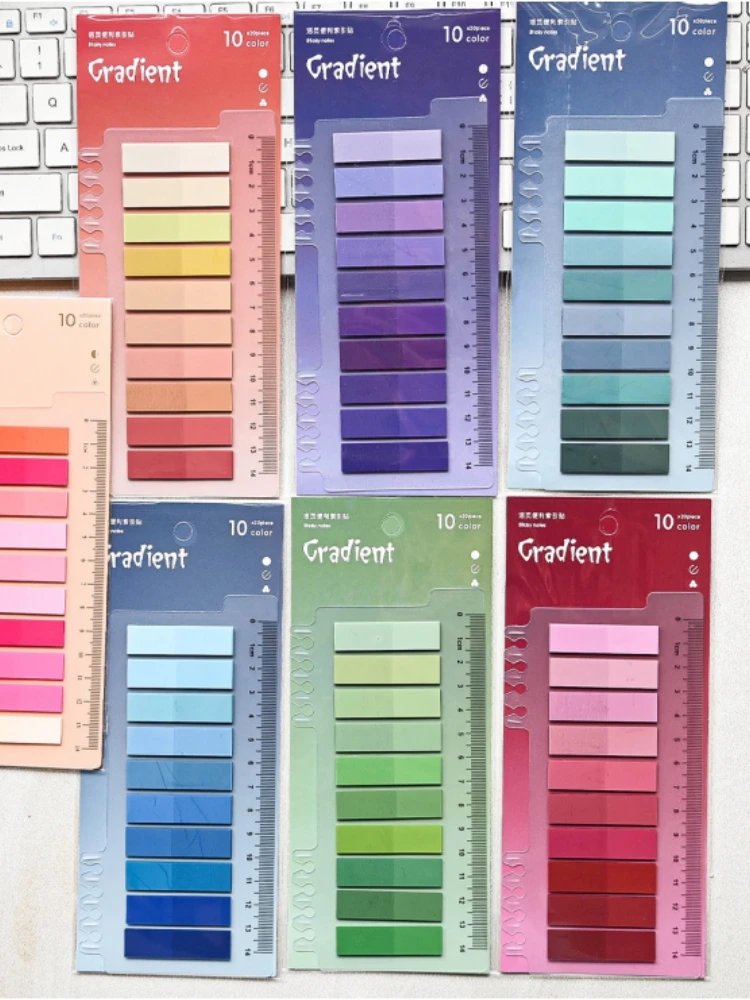 200Sheets Transparent Colorful Index Creative Memo Pads Office School Stationery Self-Adhesive Stickers Sticky Note Pads