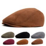 New Suede Autumn Winter Beret Fashion Vintage Men Women Newsboy Hat Casual Flat Visor Cap Berets For 54-58cm Head Circum Ference