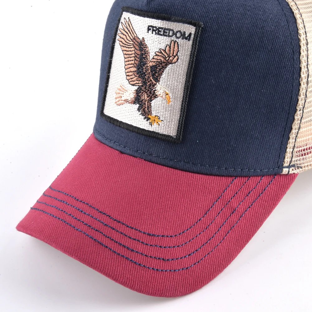 Fashion Trucker Caps With Embroidery Goat Patch Four Seasons Snapback Baseball Cap For Men Women Adjustable Visor Hat