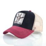 Fashion Trucker Caps With Embroidery Goat Patch Four Seasons Snapback Baseball Cap For Men Women Adjustable Visor Hat - Image 5