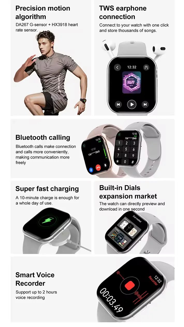 New For Apple GPS Watch 10 Smart Watch Men HD AMOLED Memory Music 3D Surround Bluetooth Call Waterproof Smartwatch IW10 Woman