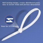 500/1000PCS/bag Self-locking Plastic Nylon Tie White Zip Wraps Strap Nylon Cable Tie Set Fastening Ring Loop Wire Wrap - Image 5
