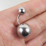 Fashion Sexy Stainless Steel big Balls Belly Button Rings Navel Belly Ring Body Piercing Jewelry